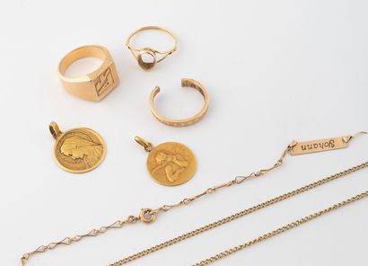 Set of jewelry in yellow gold (750).
Weight...