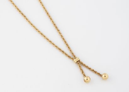 Collier négligé en or jaune (750) à maille...