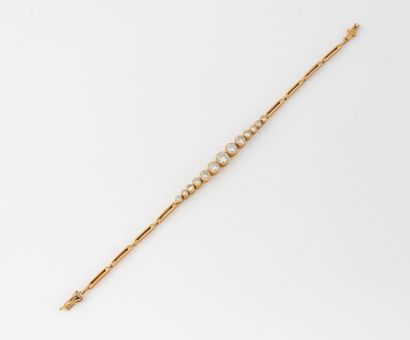 Yellow gold (750) bracelet with openwork...