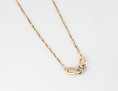 Yellow gold necklace (750) with twisted link...
