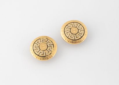 Pair of yellow gold (750) collar buttons...