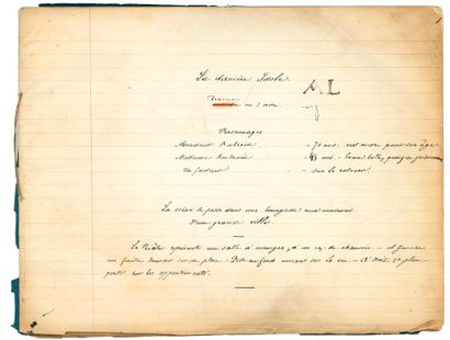 Alphonse DAUDET (1840-1897)
Autograph manuscript,...