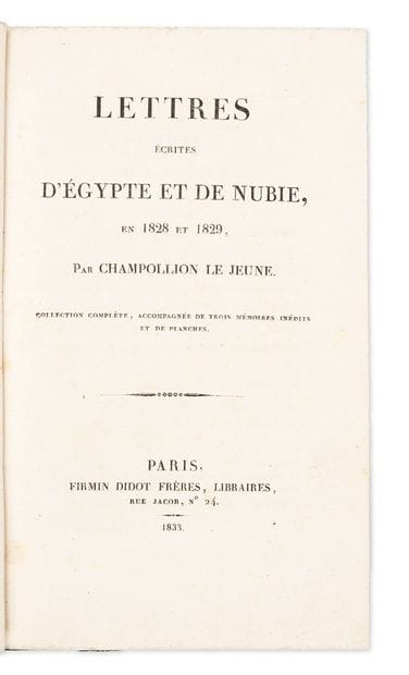 CHAMPOLLION LE JEUNE Jean-François dit (1790-1832)
Letters...