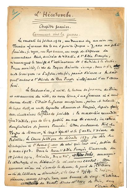 Léon DAUDET (1867-1942)
Autograph manuscript...