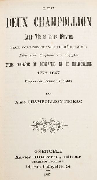 CHAMPOLLION FIGEAC Aimé-Louis dit (1813-1894)
The...