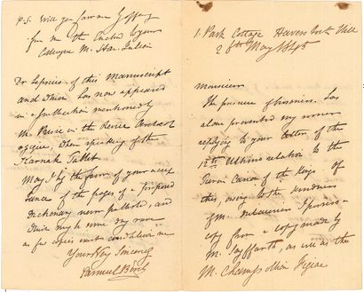 Samuel BIRCH (1813-1885) égyptologue anglais
L.A.S.,...