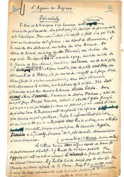 Léon DAUDET (1867-1942)
Autograph manuscript,...