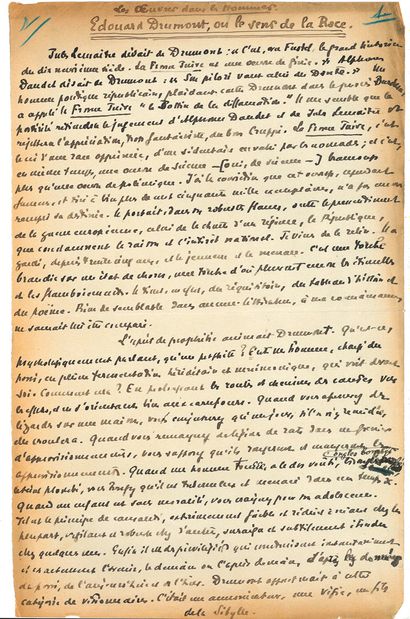 Léon DAUDET (1867-1942)
Autograph manuscript...