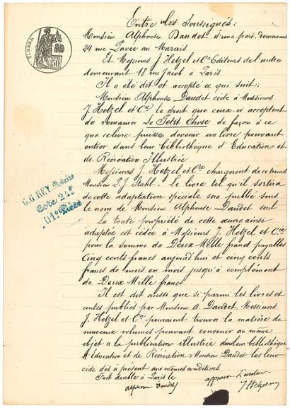 Alphonse DAUDET (1840-1897)
2 P.S., [1868]-1872;...