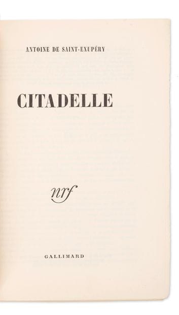 SAINT-EXUPERY Antoine de (1900-1944)
Citadelle.
Paris,...