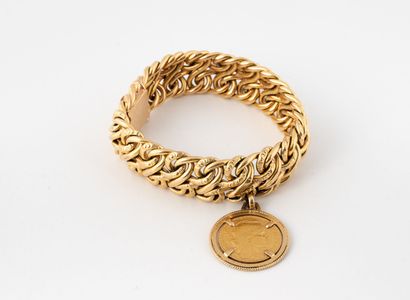 Ribbon bracelet in yellow gold (750) with...