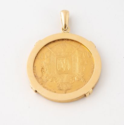 Pendant adorned with a 100-franc gold Napoléon...