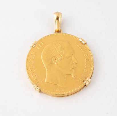 Pendant adorned with a 100-franc gold Napoléon...