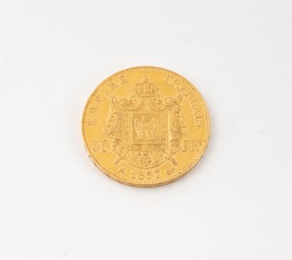FRANCE
50 franc gold coin, Paris, 1857. 
Weight:...