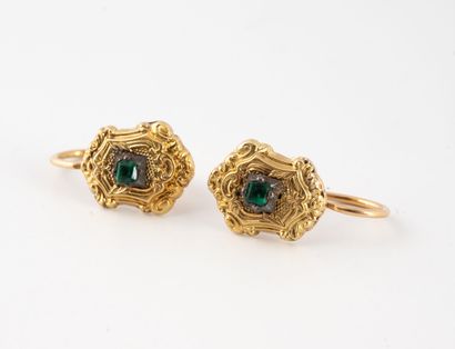 Pair of yellow and white gold (750) dormeuses...