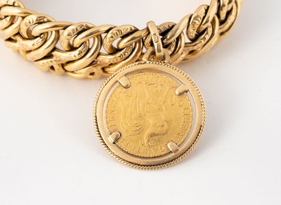 Ribbon bracelet in yellow gold (750) with...