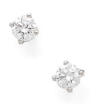 Pair of earrings in white gold (750) and...