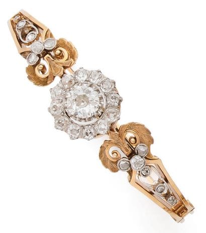 Openwork yellow gold (750) and platinum (850)...