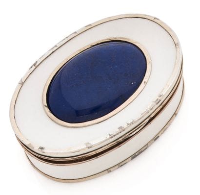 Oval silver box (84 zolotniki/875/min. 800)...