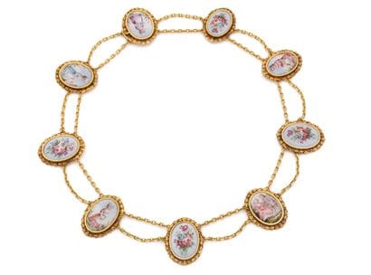 Necklace in yellow gold (750), formed of...