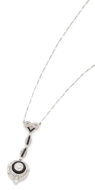 Necklace in platinum 850 thousandths, dangling...