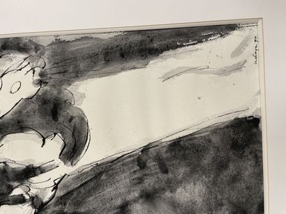 Iba N'DIAYE (1928-2008)
Untitled, 1990.
Ink...
