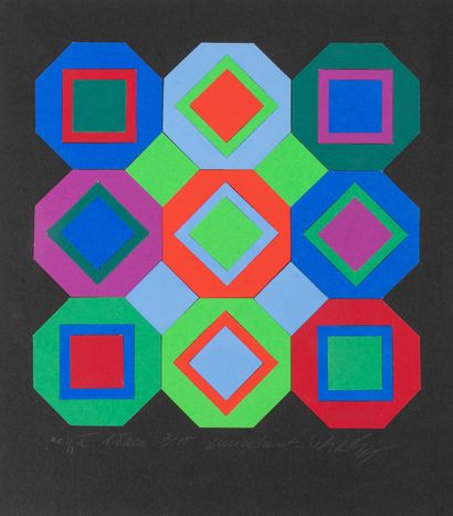 Victor VASARELY (1906-1997)
Otto, 1978.
Collage...