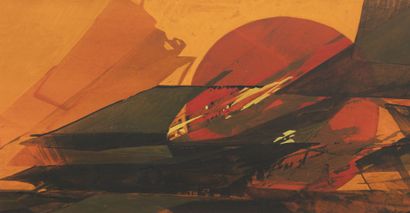 René FUMERON (1921-2004)
- Arizona, 1978.
Gouache...