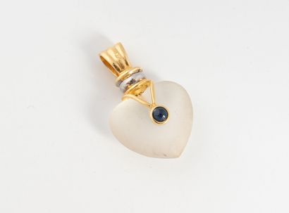 Yellow and white gold (750) pendant holding...