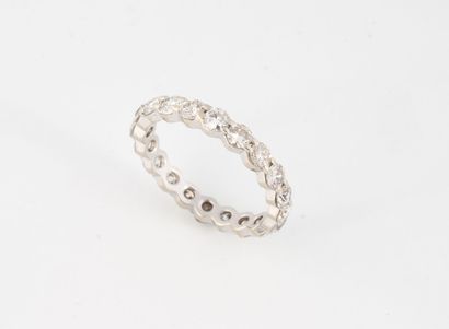 American wedding band in white gold (750)...