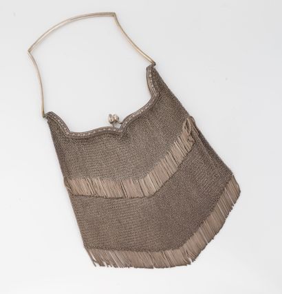 Petit sac du soir en maille en argent (min....