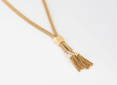 Negligée necklace in yellow gold (750), formed...