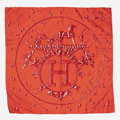 HERMES Paris
Carré en twill de soie sur fond...