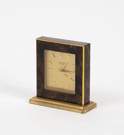 HERMES
Brushed brass and brown tortoiseshell...