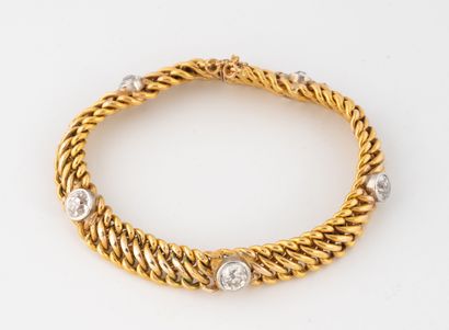 Gourmet bracelet in yellow gold (750) set...