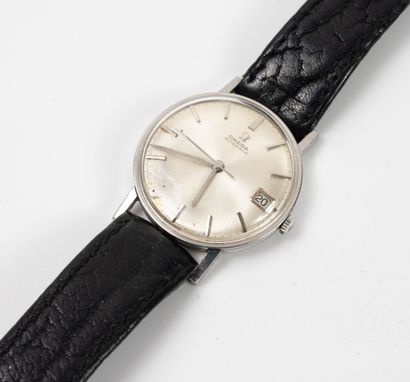 OMEGA
Men's wristwatch. 
Round steel case....