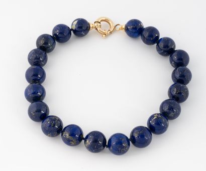 Necklace made of large lapis lazuli beads,...
