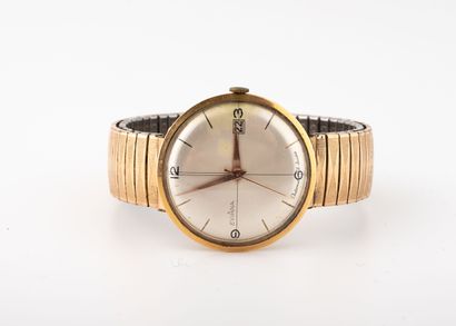EVIANA
Men's wristwatch, round case in yellow...