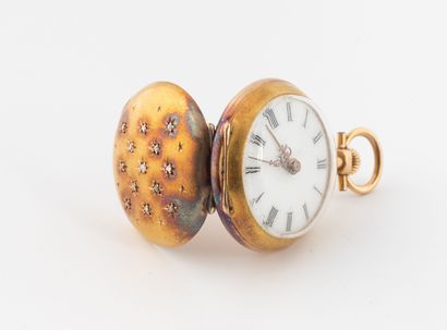 Small collar watch in yellow and pink gold...