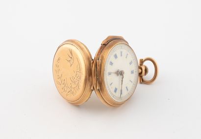 Yellow gold (750) collar watch. 
Back cover...