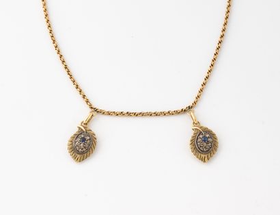 Fancy gourmette link necklace in yellow gold...