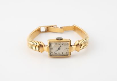 Ladies' wristwatch in yellow gold (750)....