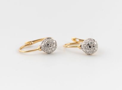 Pair of yellow and white gold (750) dormeuses...