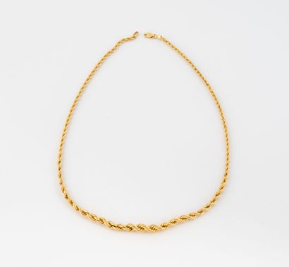 Necklace in yellow gold (750) with falling...