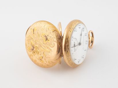 Pocket watch in yellow and rose gold (750).
Back...