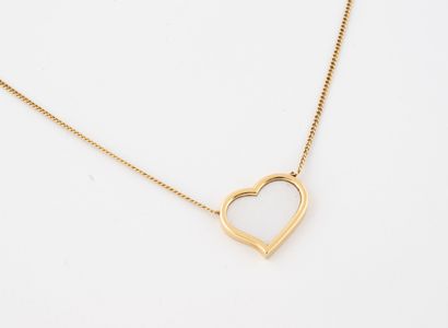 Yellow gold (750) forçat link pendant necklace,...