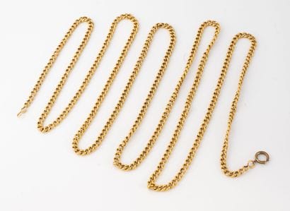 Sautoir in yellow gold (750) with hollow...