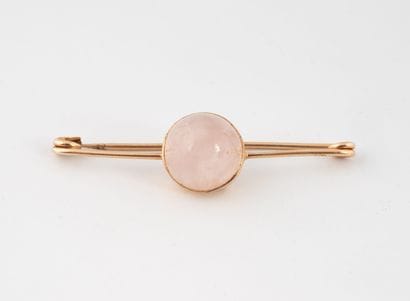Rose gold (585) pin brooch set with a rose...