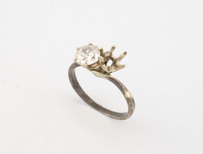 Bague Toi et Moi en or gris (750) ornée d'un...