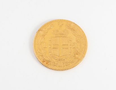 ITALIE
Une pièce de 20 lires d'or,1882 tête...